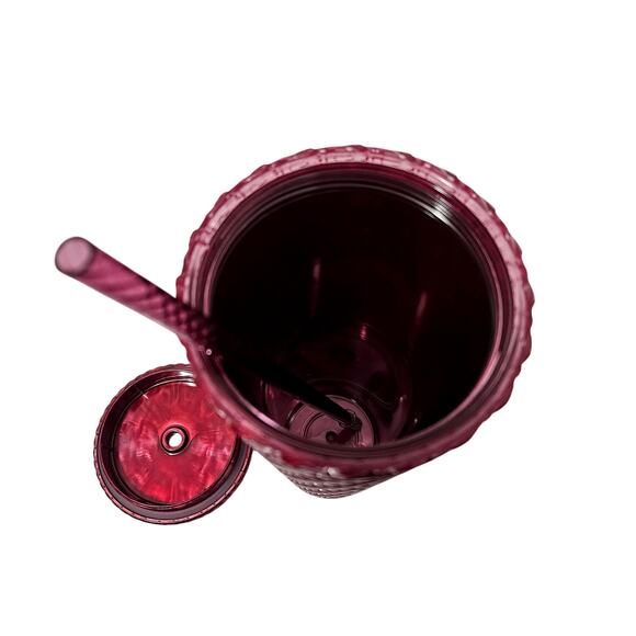 Starbucks 2024 Chained Link Raspberry Burgundy Red Venti 24 OZ Tumbler NEW - Picture 5 of 6